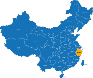 Map with Zhejiang hightlighted