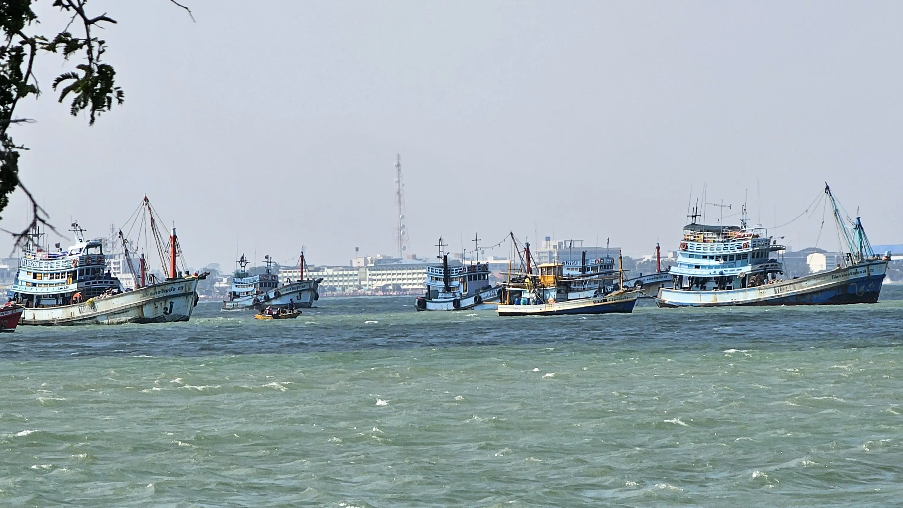 Large offshore trawlers