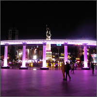 Harbin, Flood Control Monument at night